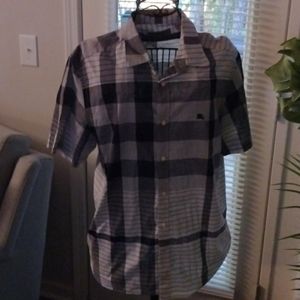 Burberry mens black and gray and white  XL shirt